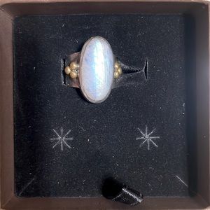 Moonstone dual tone size 7 ring sterling silver